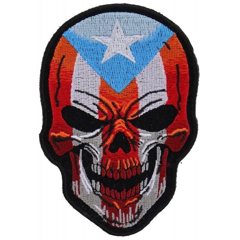 Puerto Rican Skull Patch With Puerto Rico Flag