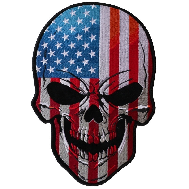 USA Skull Embroidered Iron on Patch