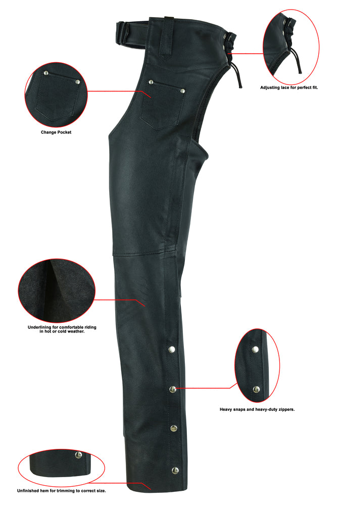 DS400 Unisex Basic Coin Pocket Leather Chaps