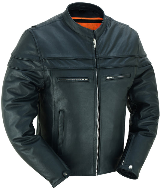 Chaqueta de moto de cuero de mano completa