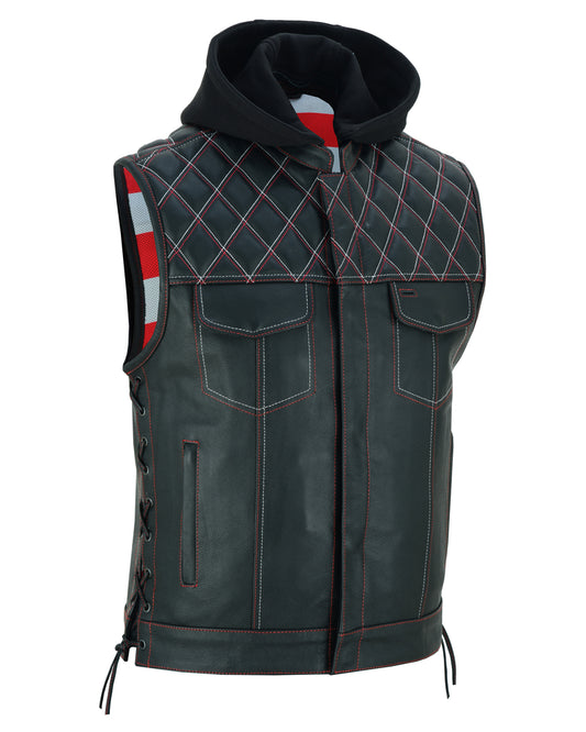 Road Edge USA Leather Motorcycle Vest