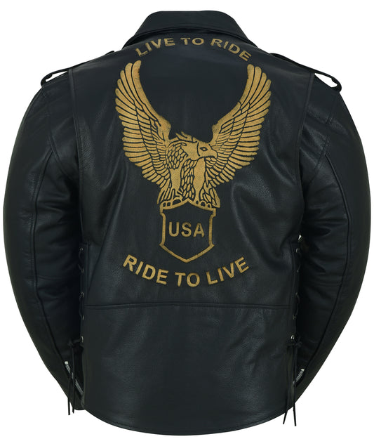 Chaqueta con estampado de águila Live To Ride - Ride To Live para hombre