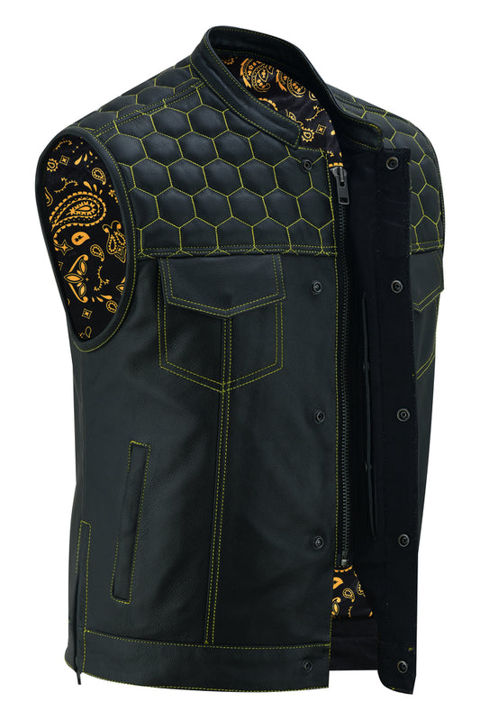 Gold Rush Paisley Lined Motorcycle Vest