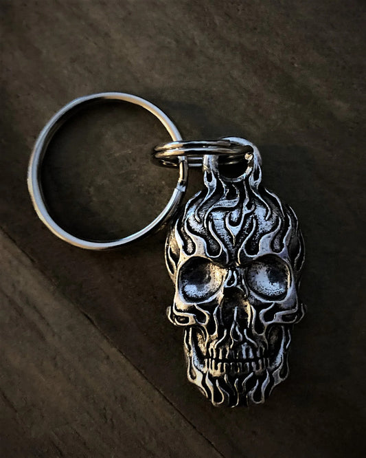 Flame Skull Keychain