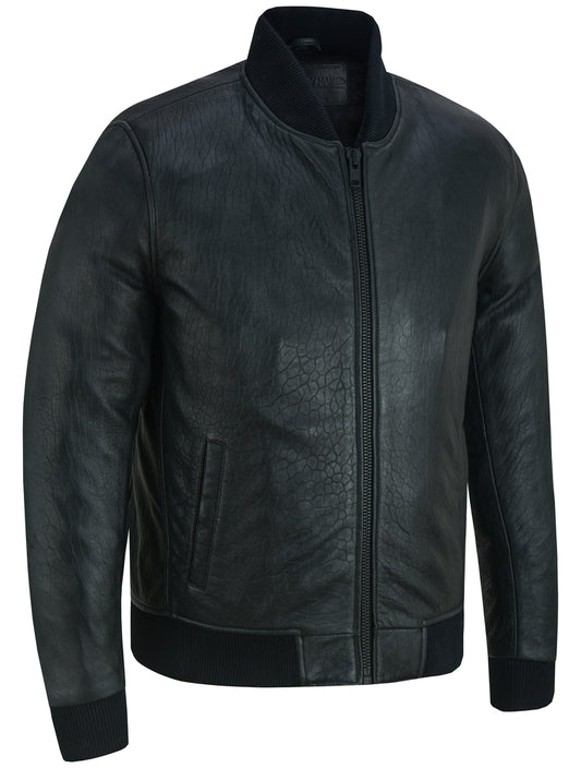 Stalwart - Chaqueta bomber de piel para hombre