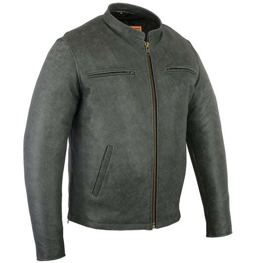 Men's Gray Sporty Cruiser Motorcycle Jacket