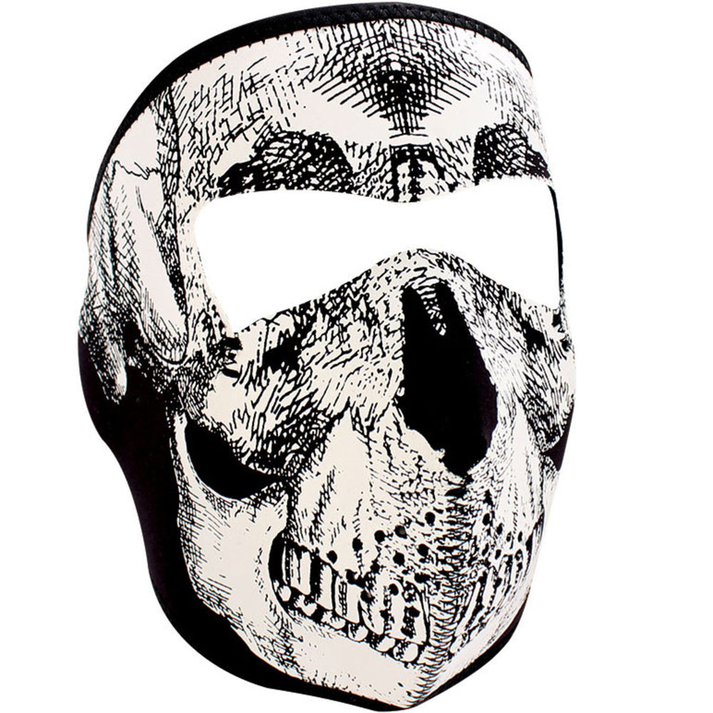 ZAN® Full Mask - Neoprene - Black and White Skull Face
