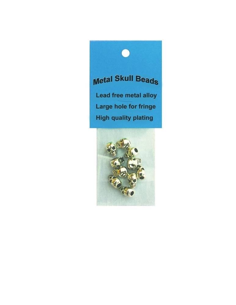 Chrome Metal Skull Beads- 10 per Pack