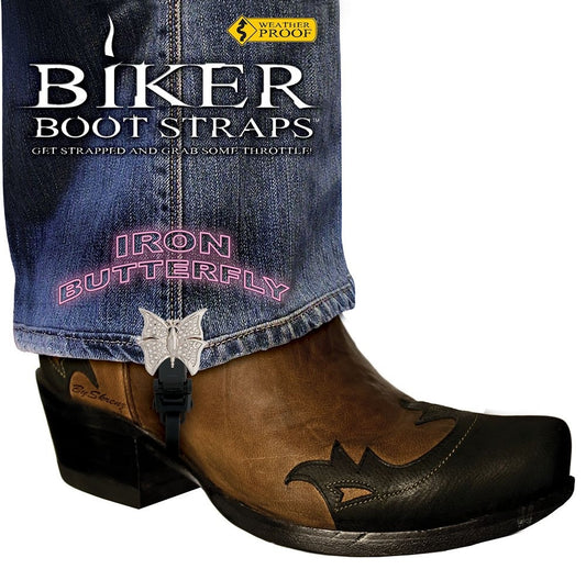 Weather Proof- Boot Straps- Iron Butterfly- 4 Inch