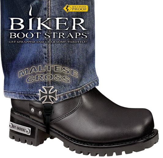 Weather Proof- Boot Straps- Maltese Cross- 6 Inch
