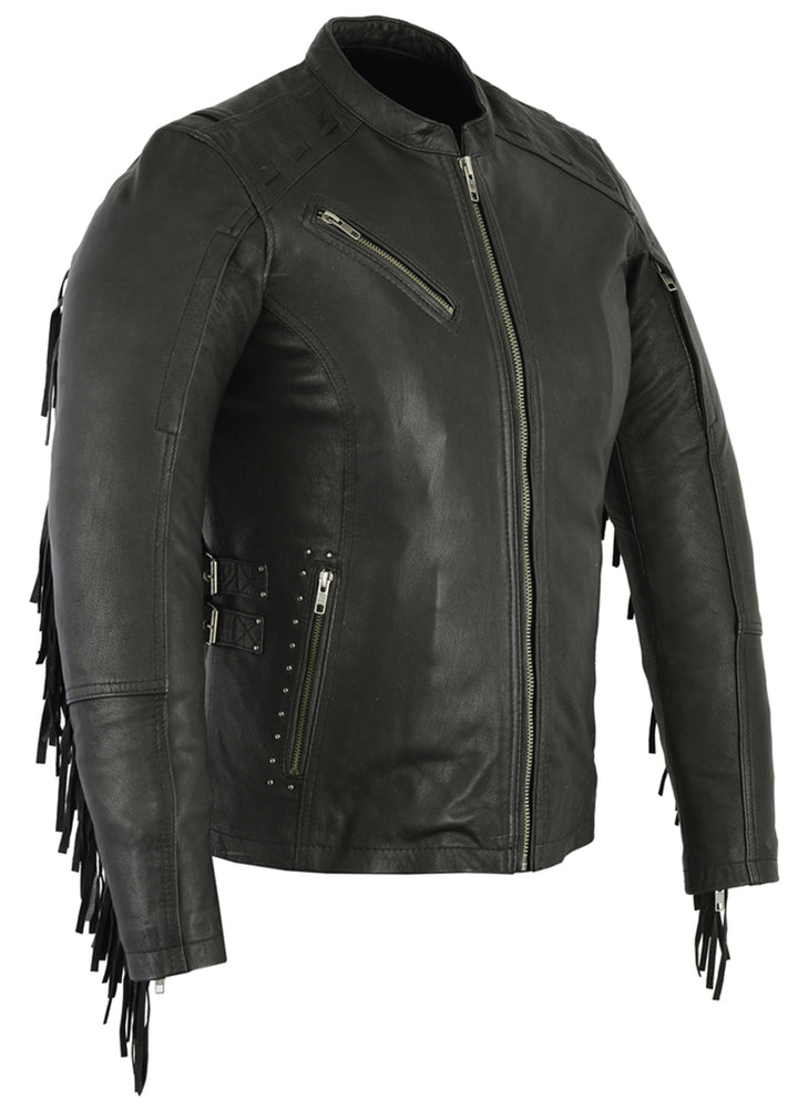 Women's Stylish Biker Jacket with Fringe