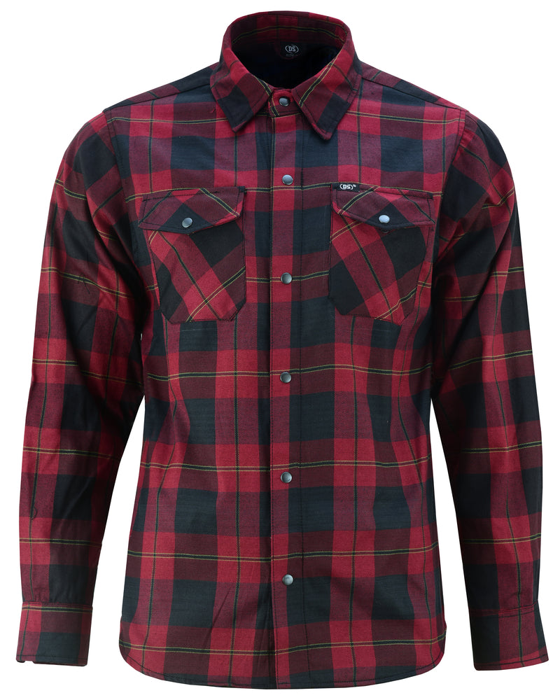 Biker Flannel Shirt - Red and Black