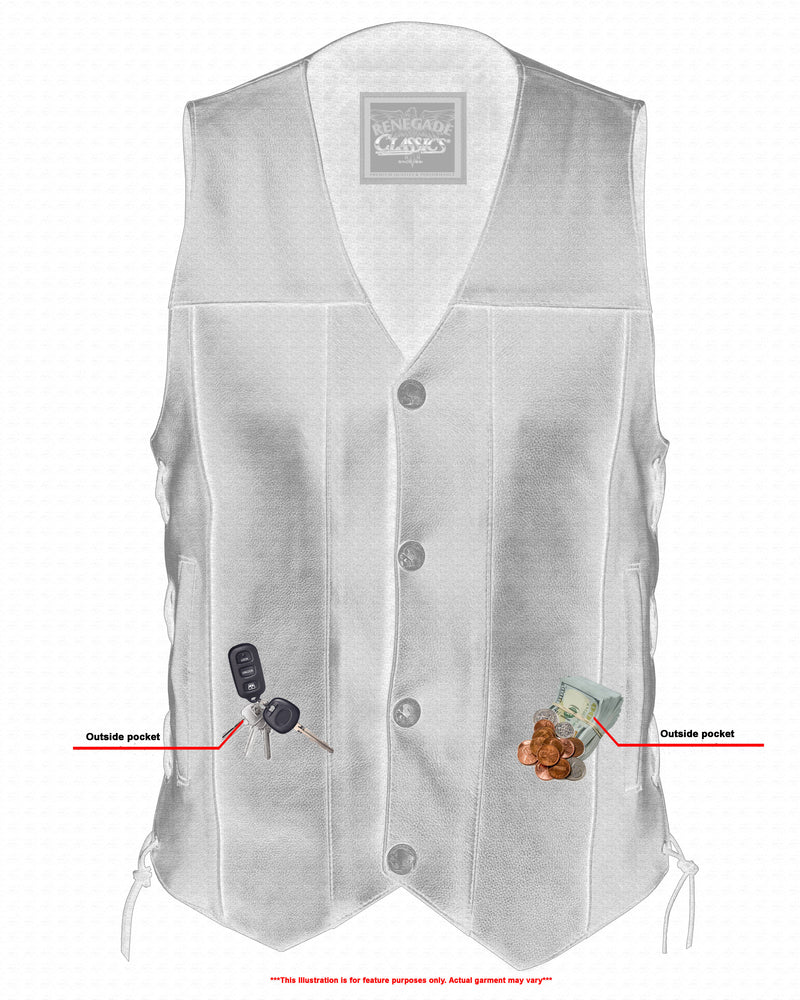 Men's Single Back Panel Buffalo Concealed Carry Vest