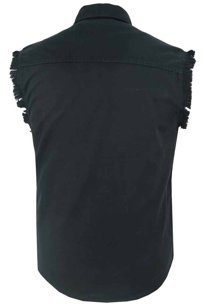 Men's Black Lightweight Sleeveless Denim Shirt